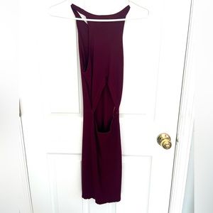 Burgundy sweater backless tank dress